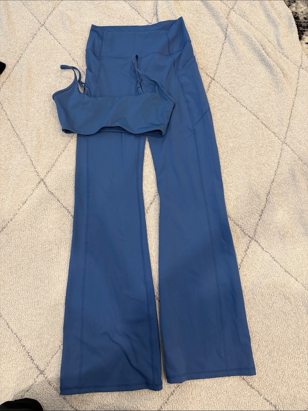 Fabletics Slate Blue High-Waist Flare Yoga Pants
